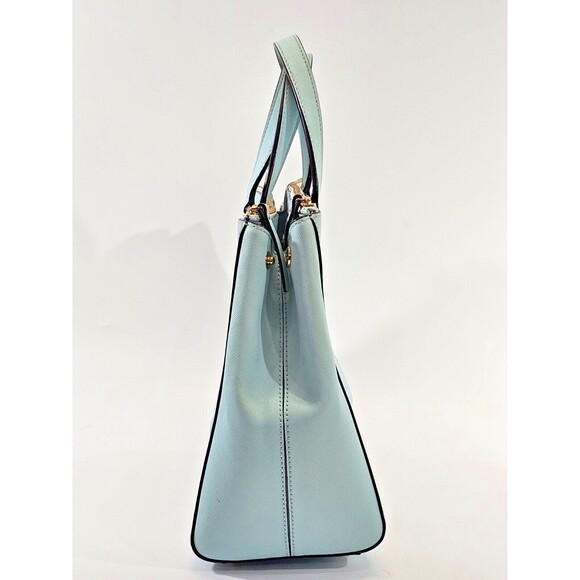 MW Kate Spade Lt Blue Saffiano Leather Large Loden Newbury Lane Handbag Purse - Picture 4 of 15